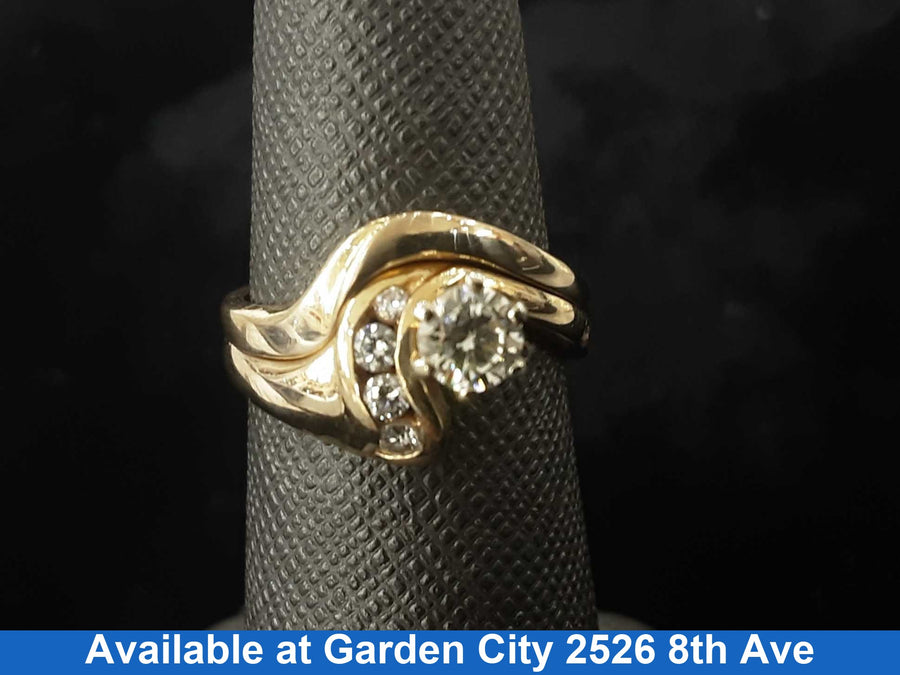 Ring - Engagement Set - Yellow Gold 14k (.585) 5.6 grams Size 6