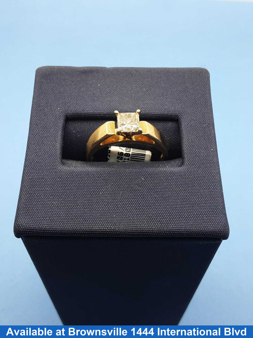 Women's Ring - Solitaire - Yellow Gold 14k (.585) 3.2 grams Size 20