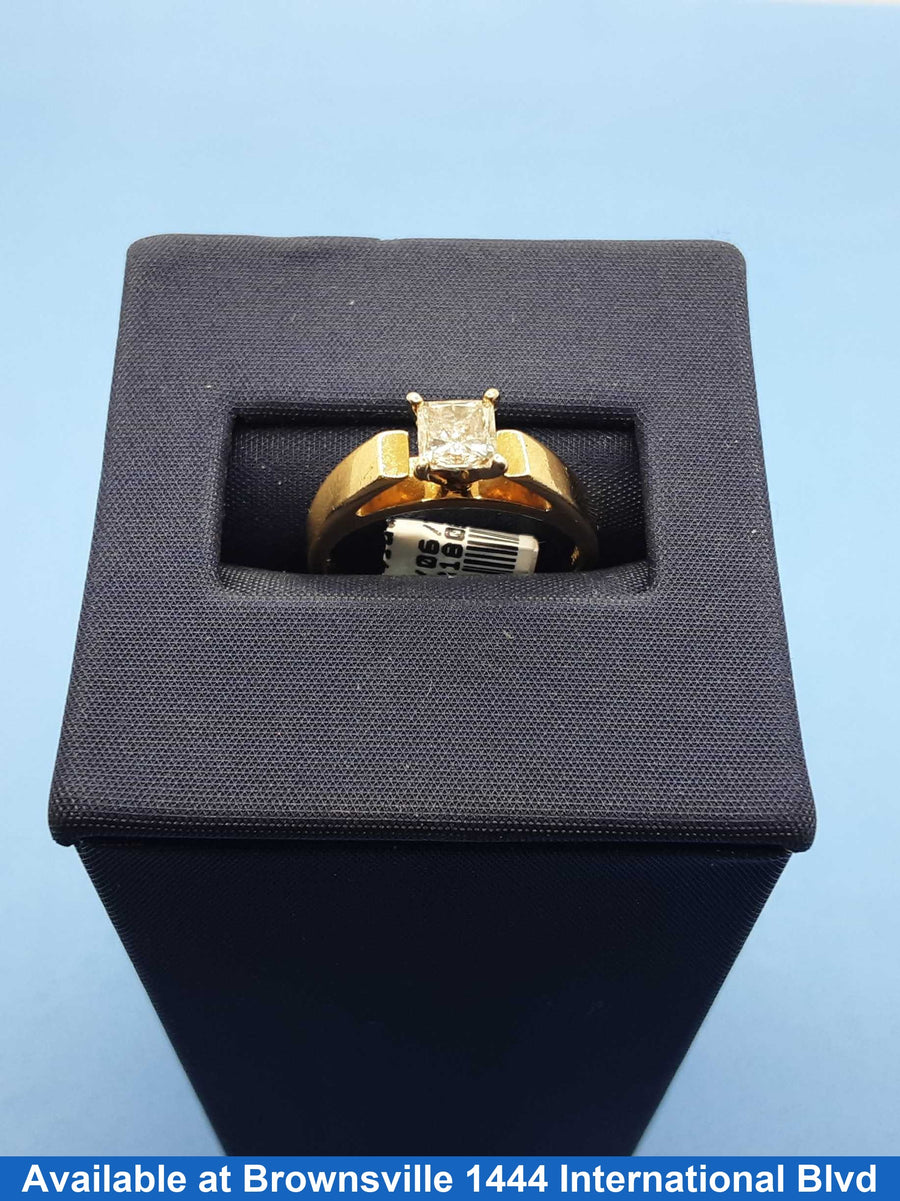 Women's Ring - Solitaire - Yellow Gold 14k (.585) 3.2 grams Size 20