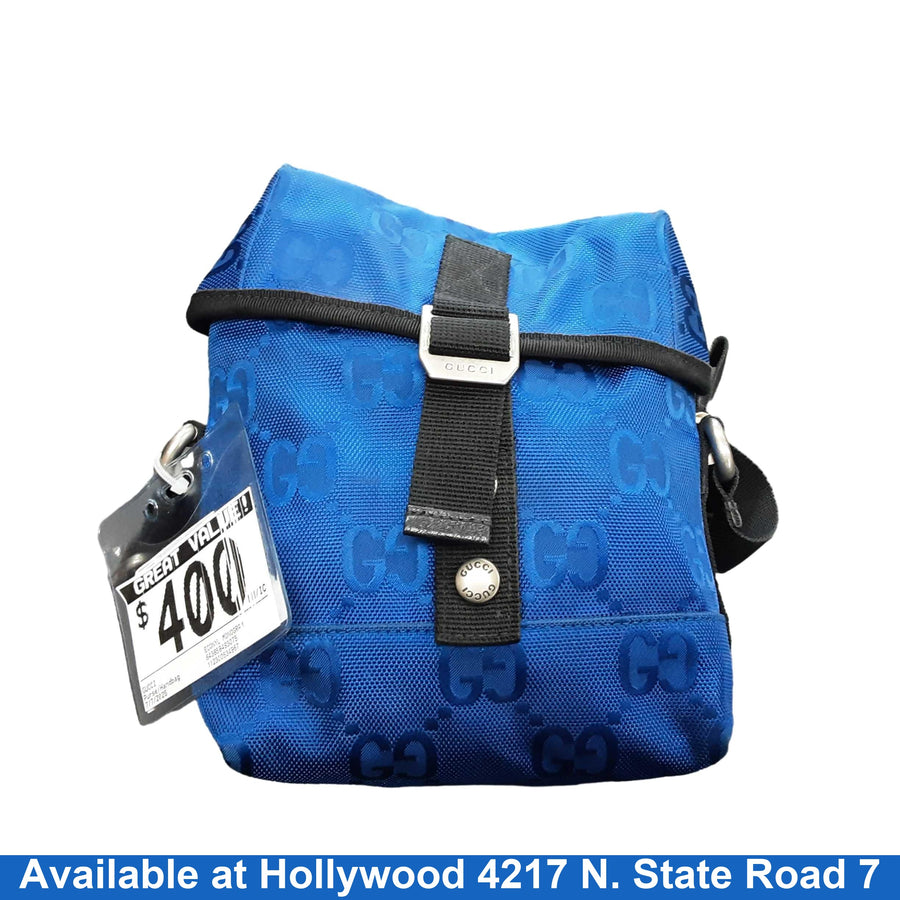 Gucci Econyl Monogram Off The Grid Nylon Blue Purse / Handbag