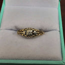 Women's Ring - Solitaire - Yellow Gold 14k (.585) 1.3 grams Size 9.5