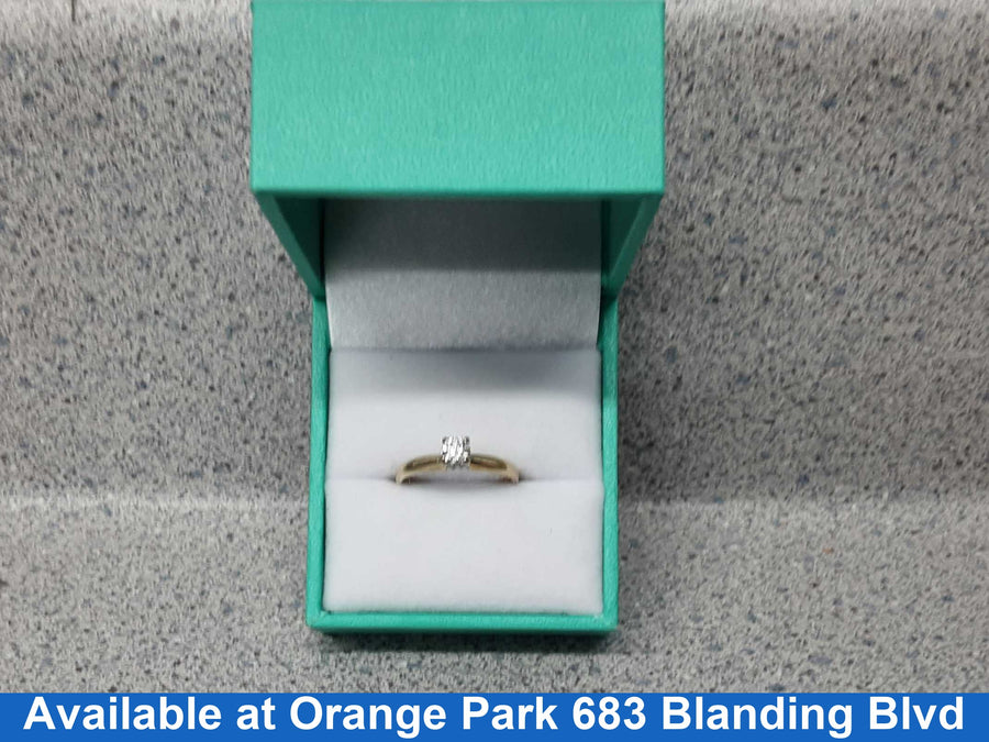 Women's Ring - Solitaire - Yellow Gold 14k (.585) 2.1 grams Size 5.5