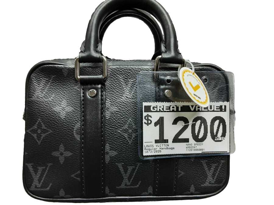 Louis Vuitton Nano Speedy Black Purse / Handbag