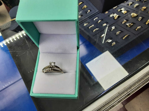 Ring - Engagement Set - White Gold 14k (.585) 3.7 grams Size 20