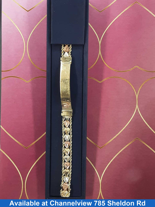 ID Bracelet - Tricolor Gold 14k (.585) 16.7 grams 9 inch