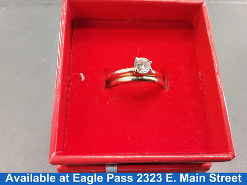 Ring - Engagement Set - Yellow Gold 14k (.585) 3.2 grams Size 6