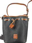 Dooney & Bourke Pebble Grain Small Drawstring Black Purse / Handbag