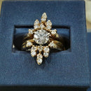 Ring - Wedding Set - Yellow Gold 14k (.585) 9.8 grams Size 9