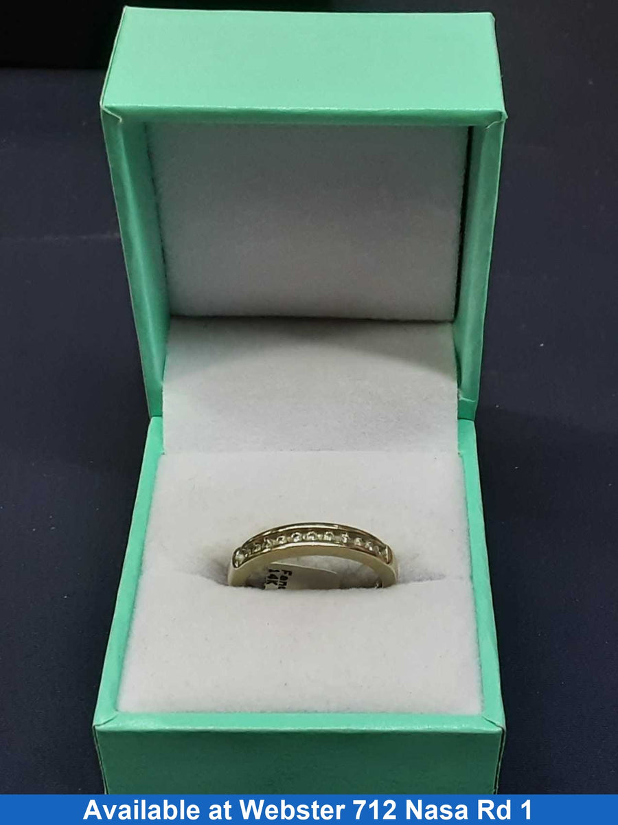 Ring - Wedding Band - White Gold 14k (.585) 3.9 grams Size 6.5