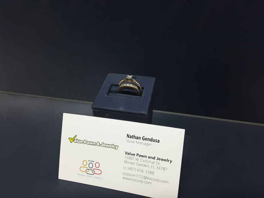 Ring - Engagement Set - Yellow Gold 14k (.585) 1.9 grams Size 5.5