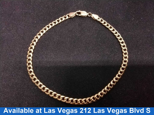 Cuban Link Bracelet - Yellow Gold 10k (.417) 2.7 grams 7 inch
