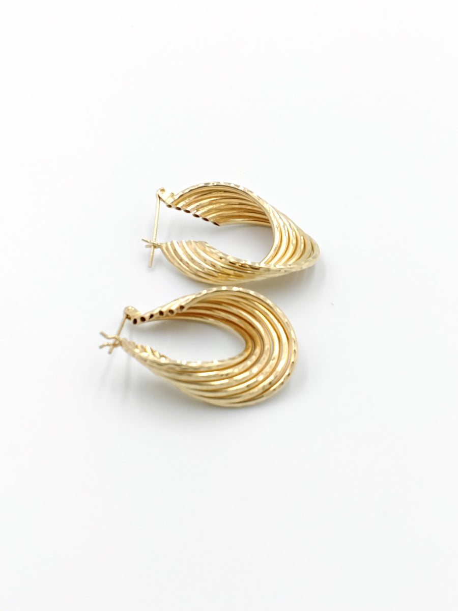 Hoop Earrings - Yellow Gold 14k (.585) 5.1 grams