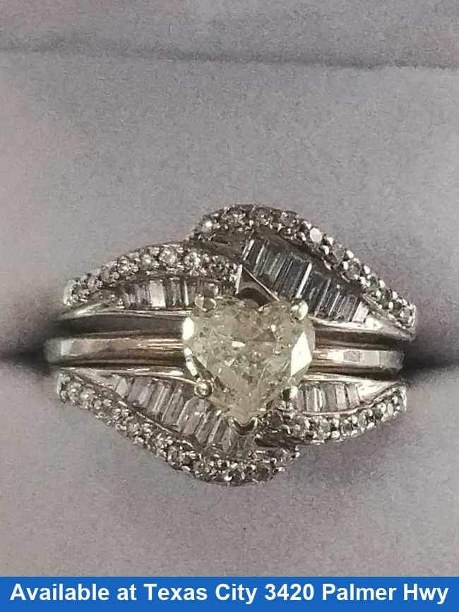 Women's Ring - White Gold 14k (.585) 7.1 grams Size 9.5