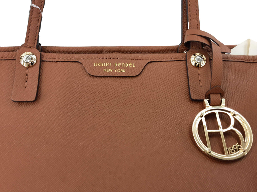 Henri Bandel Gold Circular Charm In Front Brown Purse / Handbag