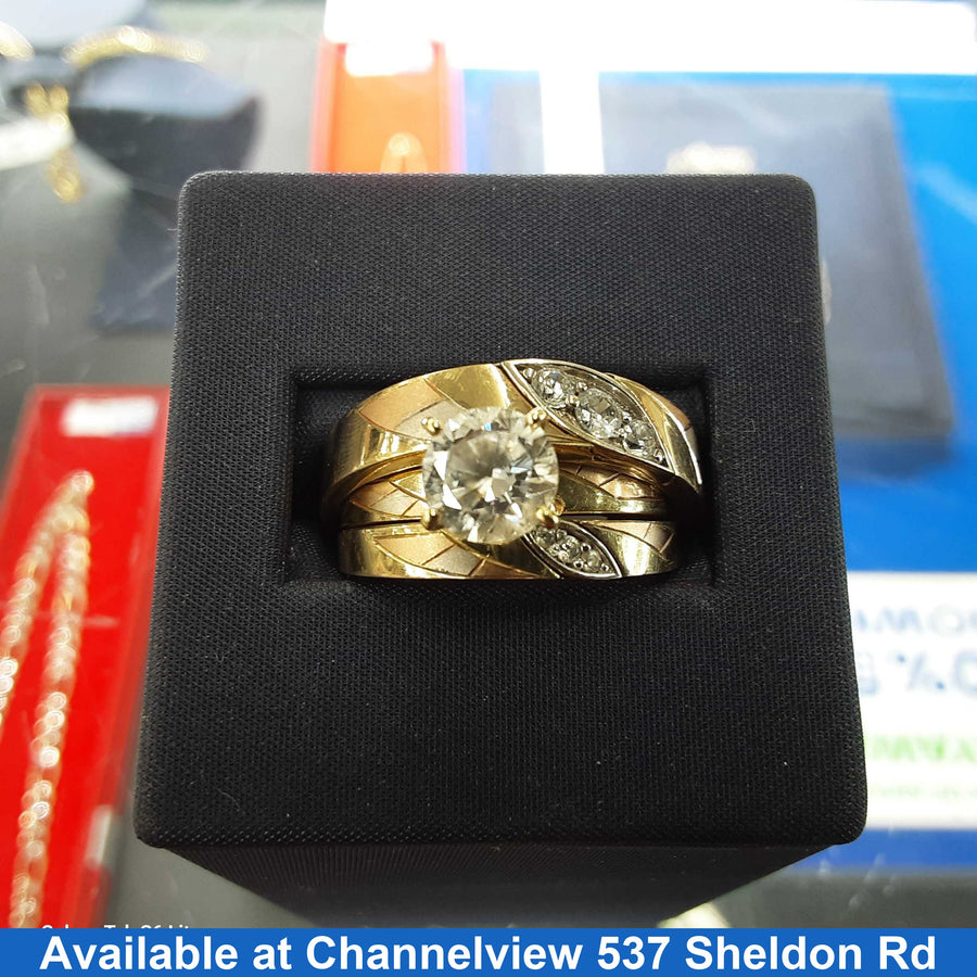 Ring - Wedding Set - Yellow Gold 10k (.417) 7.6 grams Size 12