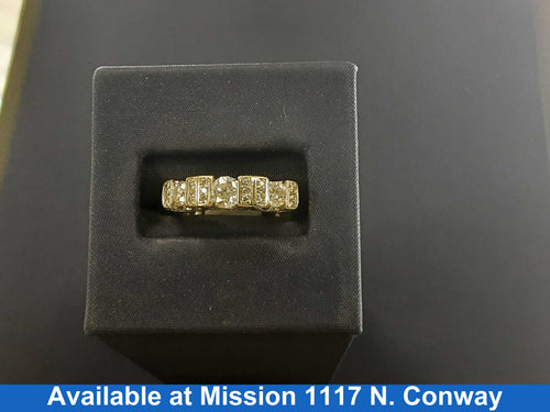 Women's Ring - Anniversary - Yellow Gold 14k (.585) 6.4 grams Size 8.5