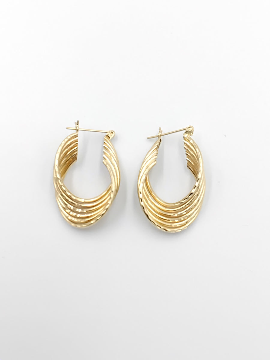 Hoop Earrings - Yellow Gold 14k (.585) 5.1 grams