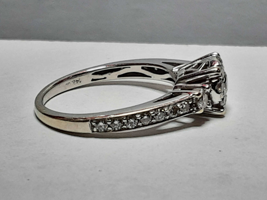 Ring - Wedding Set - White Gold 14k (.585) 2.6 grams Size 6.5