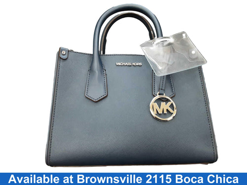 Michael Kors Mercer Small Satchel Bag Blue Purse / Handbag
