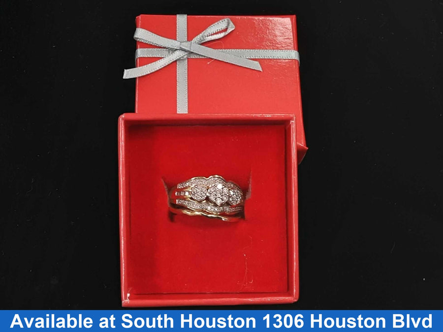 Ring - Engagement Set - Yellow Gold 10k (.417) 5 grams Size 6.5