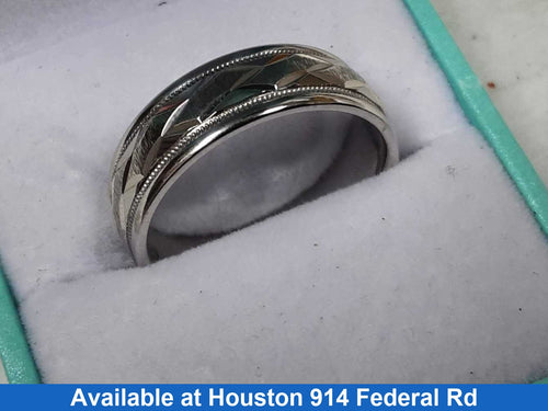 Ring - Wedding Band - White Gold 14k (.585) 9.3 grams Size 10.5