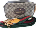 Gucci Gg Supreme Monogram Web Neo Vintage Shoulder Bag Brown Purse / Handbag