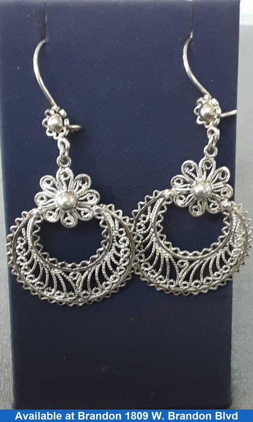 Filigree Earrings - Silver 9.8 grams