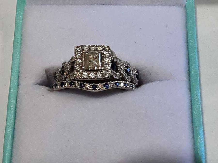 Ring - Engagement Set - White Gold 14k (.585) 6.2 grams Size 6.5