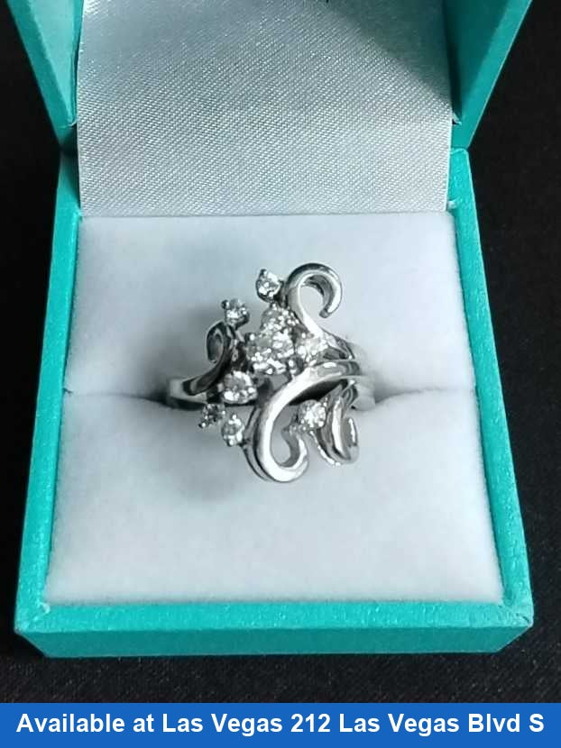 Women's Ring - White Gold 14k (.585) 7.2 grams Size 20