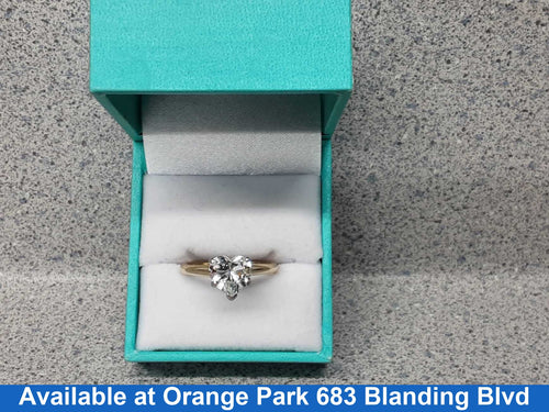 Women's Ring - Solitaire - Yellow Gold 14k (.585) 4.1 grams Size 8.5