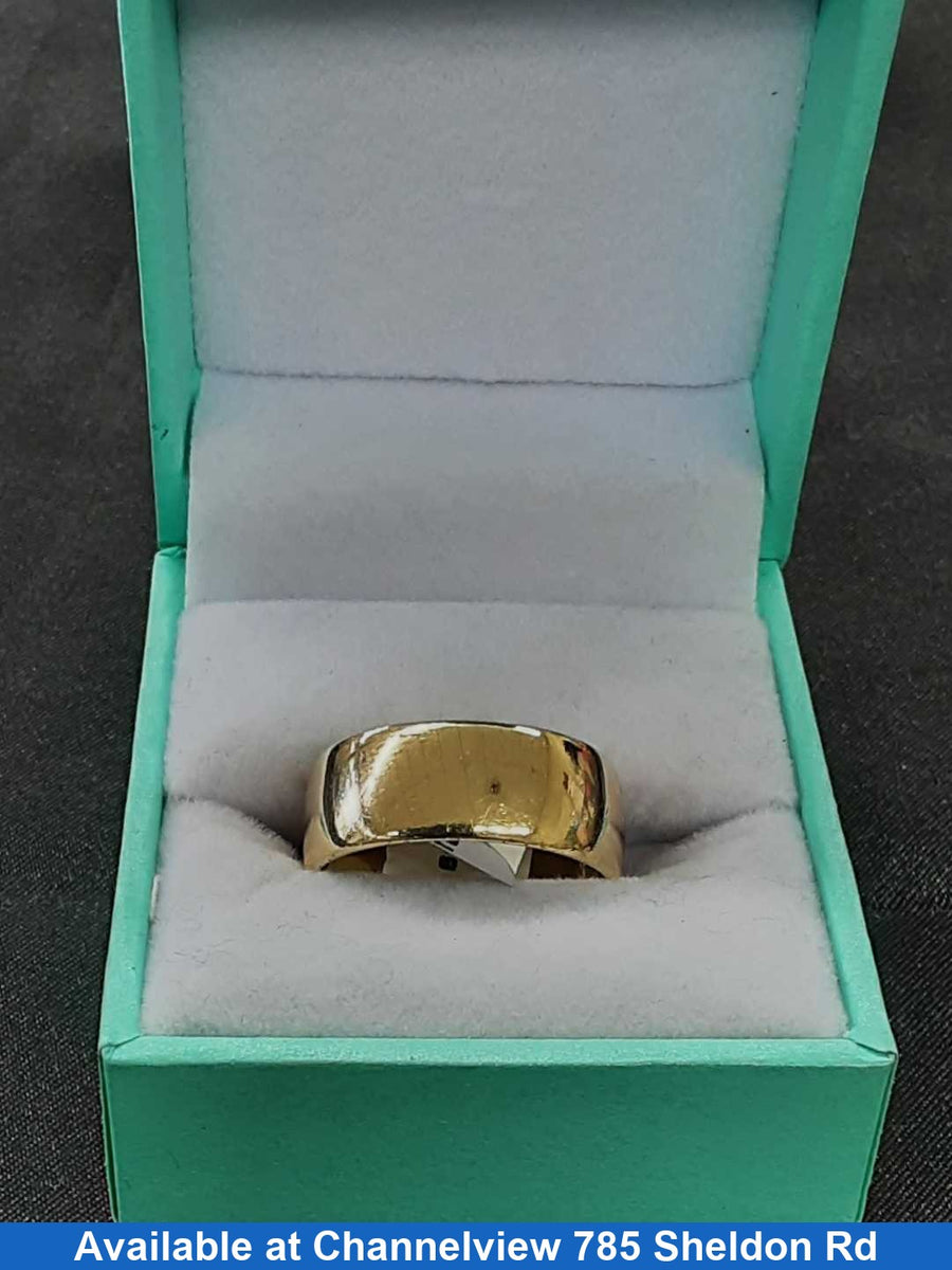 Ring - Wedding Band - Yellow Gold 14k (.585) 5.4 grams Size 8