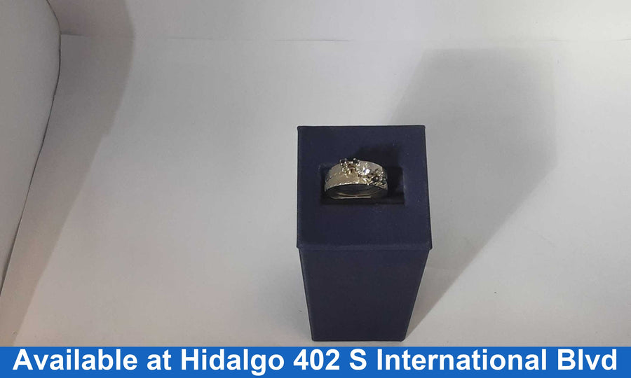 Ring - Engagement Set - White Gold 14k (.585) 6.4 grams Size 7.5