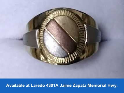 Men's Ring - Tricolor Gold 10k (.417) 5.8 grams Size 5
