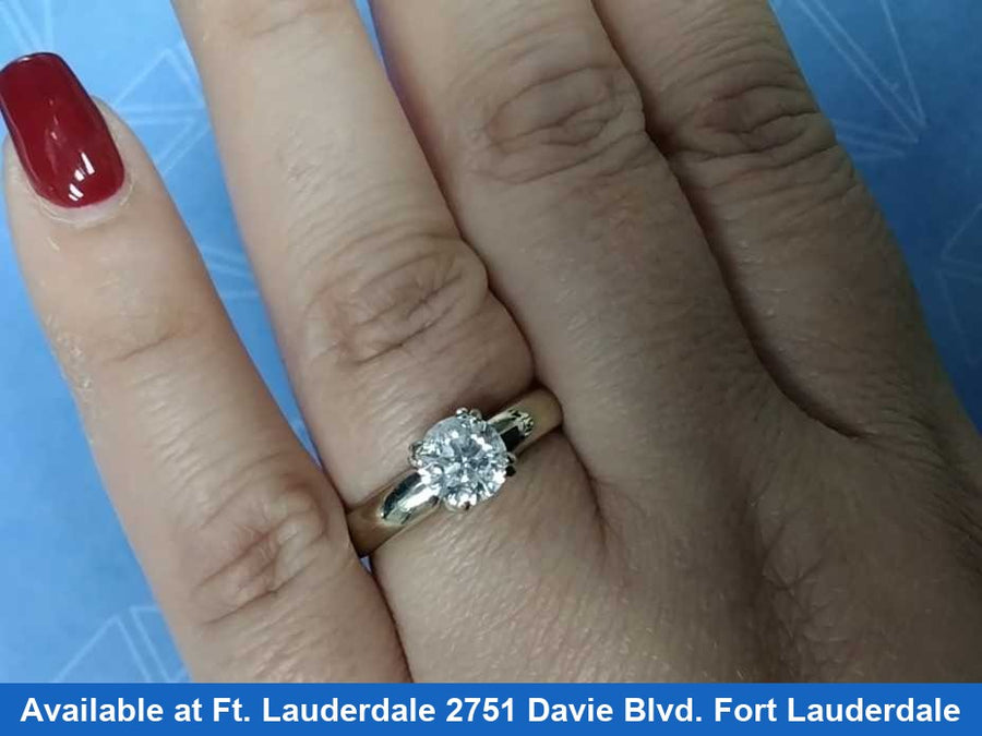 Women's Ring - Solitaire - White Gold 14k (.585) 4.8 grams Size 9