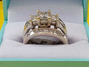 Ring - Wedding Set - White Gold 14k (.585) 9.5 grams Size 7