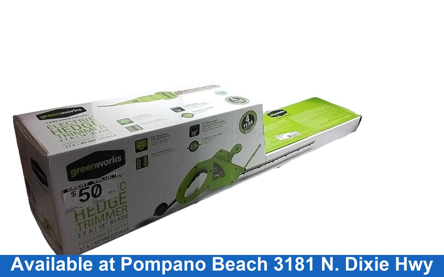 Greenworks 22102 Green Corded Hedge Trimmer