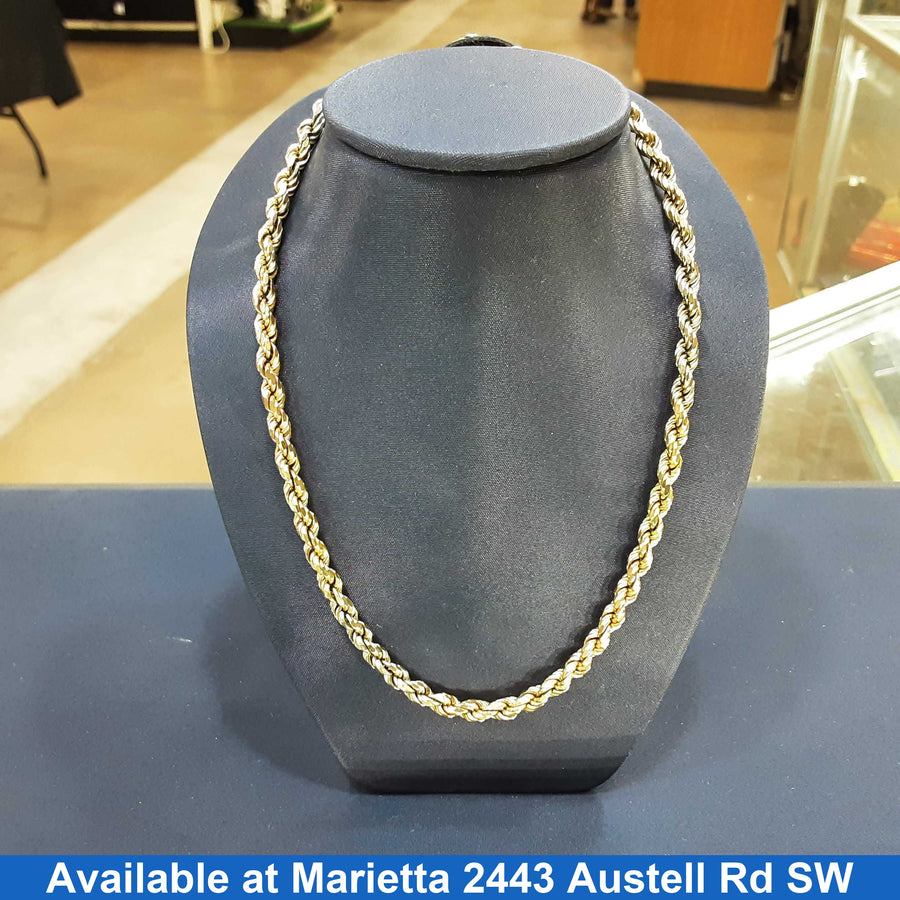 Rope Chain - Tricolor Gold 14k (.585) 21.8 grams 16 inch