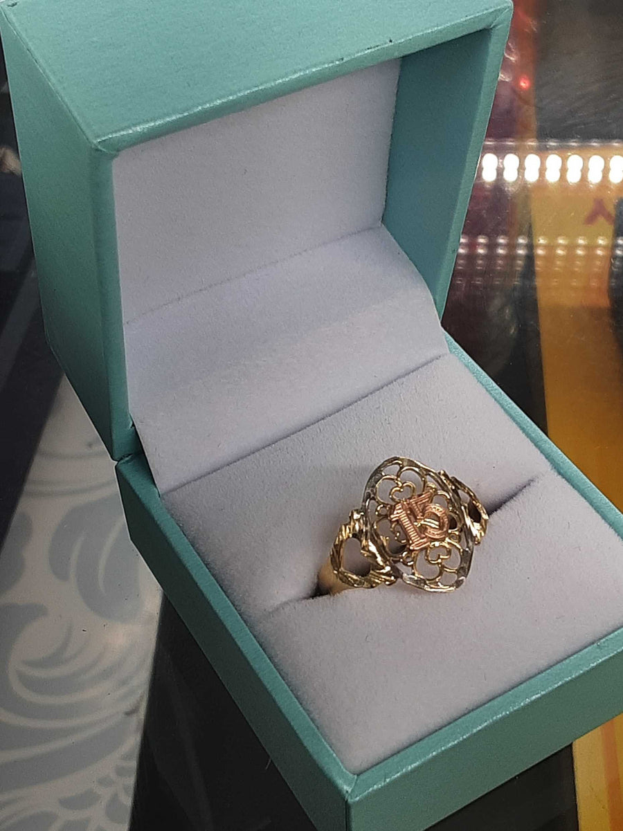 Women's Ring - Tricolor Gold 14k (.585) 2.1 grams Size 20