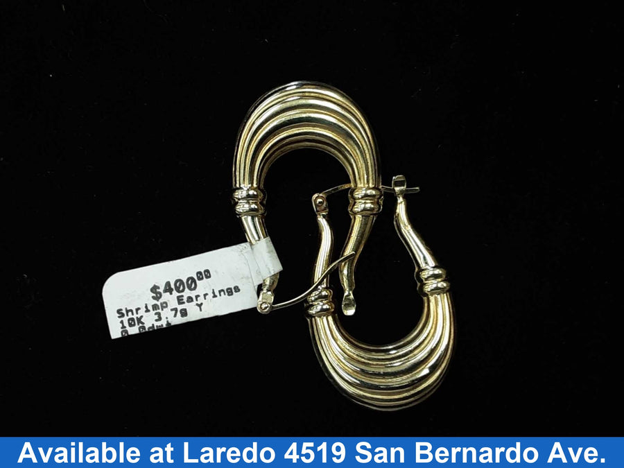 Shrimp Earrings - Yellow Gold 10k (.417) 3.7 grams