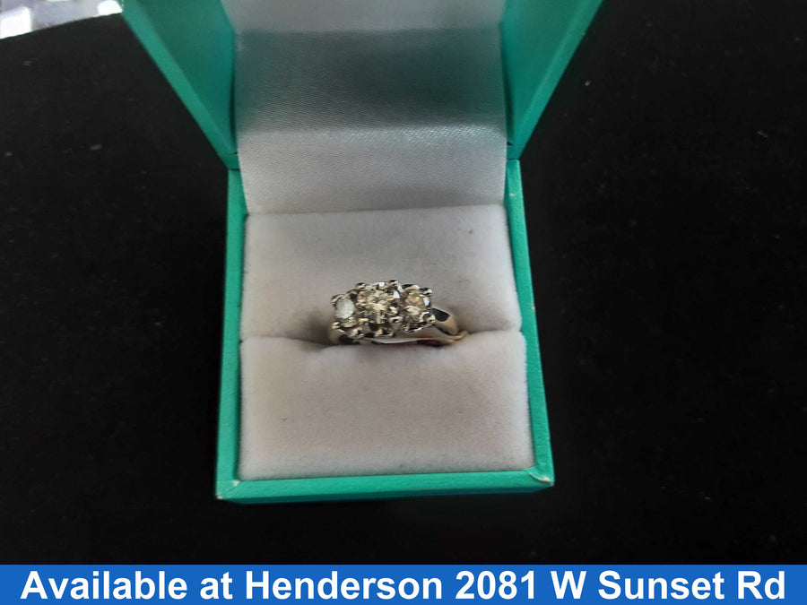 Ring - Wedding Set - White Gold 14k (.585) 4 grams Size 20