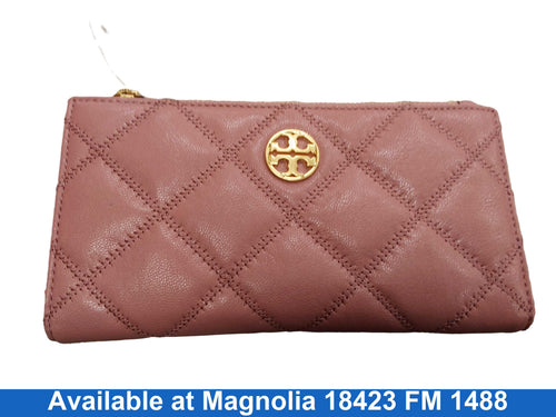 Tory Burch Tory Burch Pink Magnolia Quilted Leather Willa Wal Pink Wallet