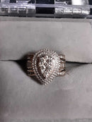 14k White Gold Pear Shape Cluster Engagement Ring