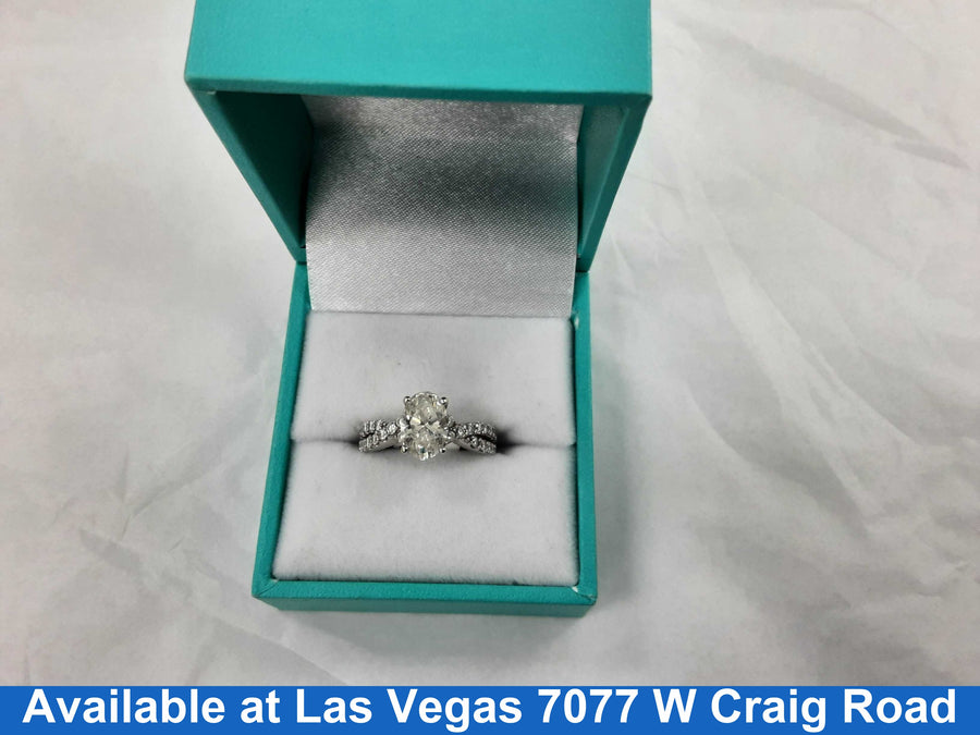 Ring - Engagement Set - White Gold 14k (.585) 4.5 grams Size 4.5