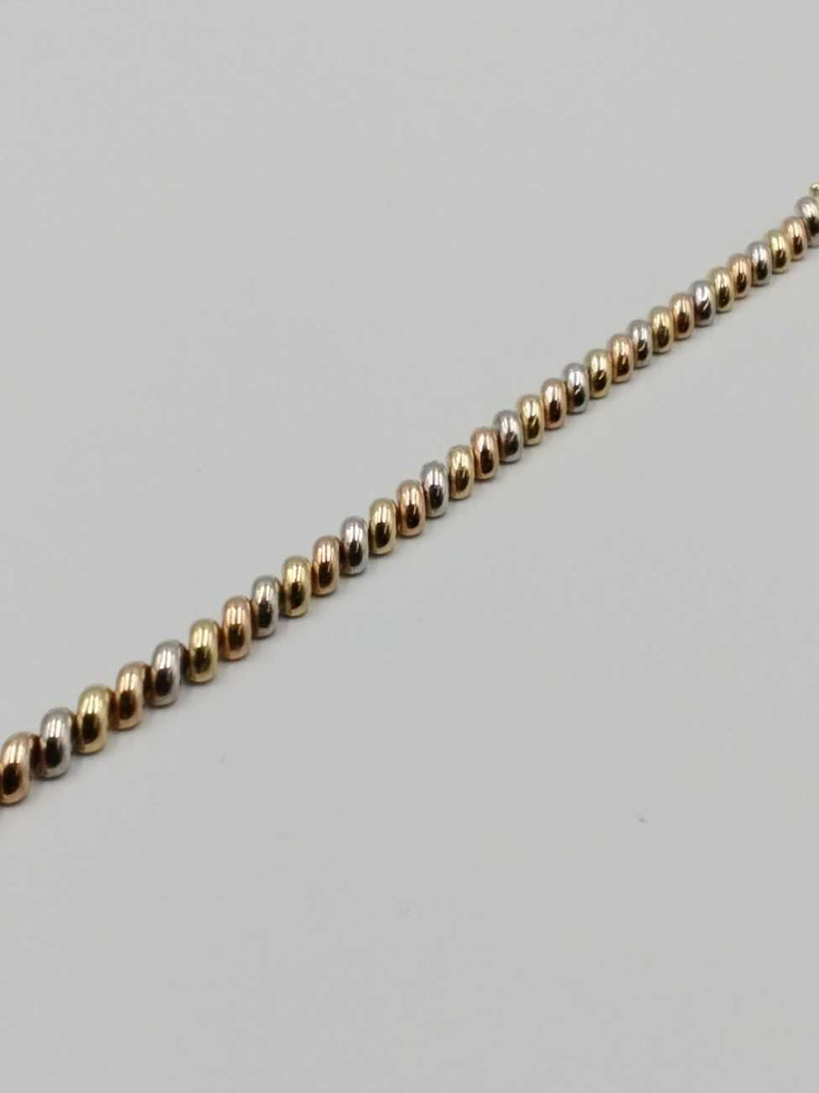 Bracelet - Tricolor Gold 14k (.585) 9.8 grams 8 inch