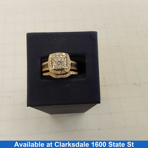 Ring - Engagement Set - Yellow Gold 14k (.585) 8.7 grams Size 8.5