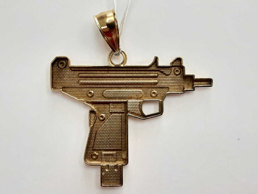 Machine Gun Pendant Yellow Gold 10k 7.6 Grams