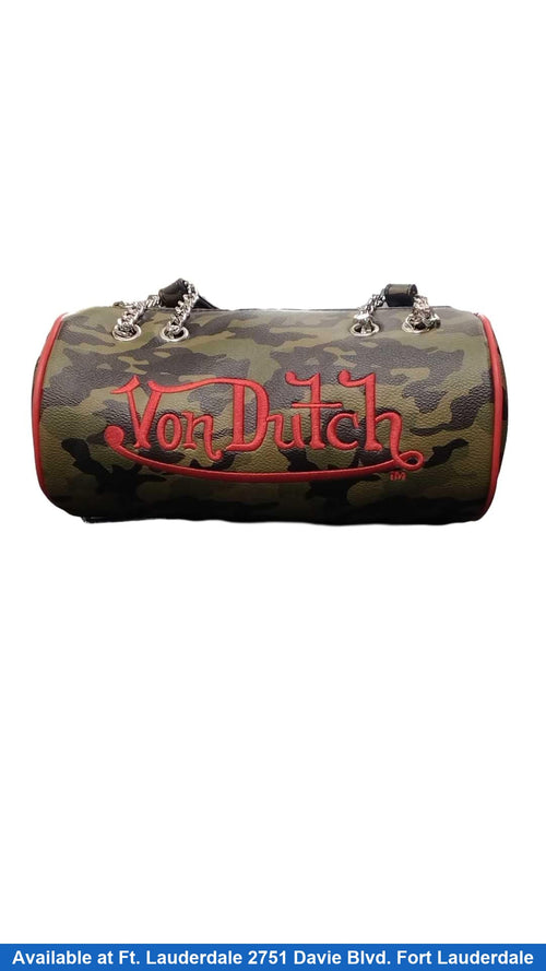 Von Dutch Camo Barrel Camo Purse / Handbag