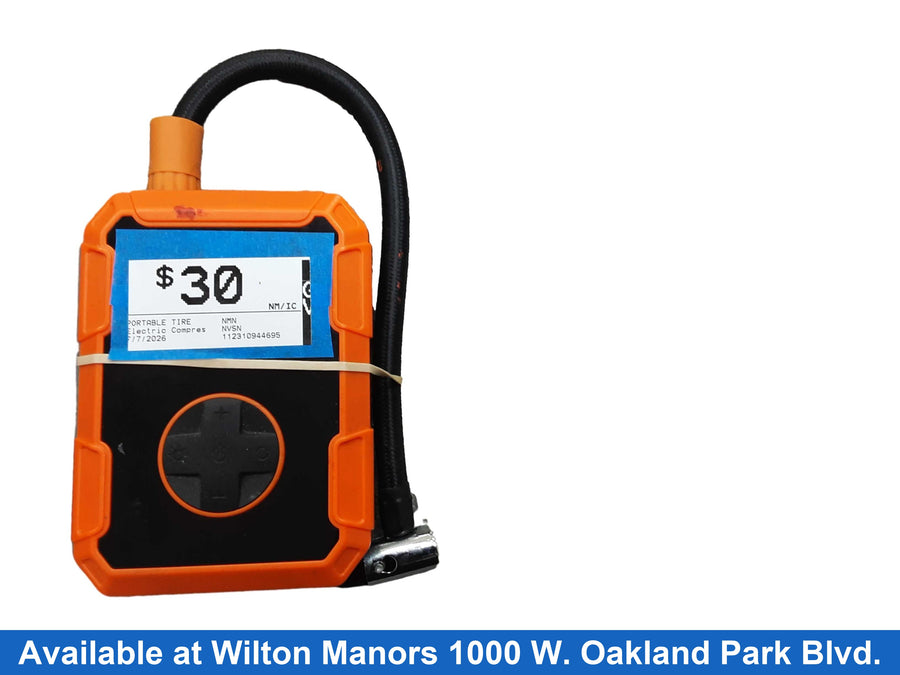 Portable Tire Inflator Orange Electric Compressor
