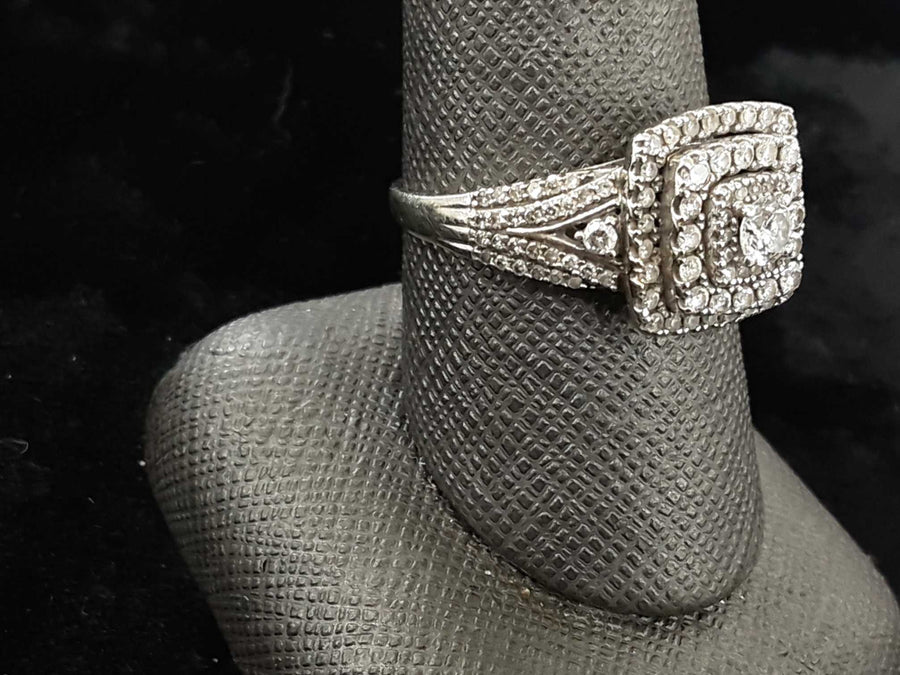 Ring - Engagement Set - White Gold 14k (.585) 3.8 grams Size 9.5