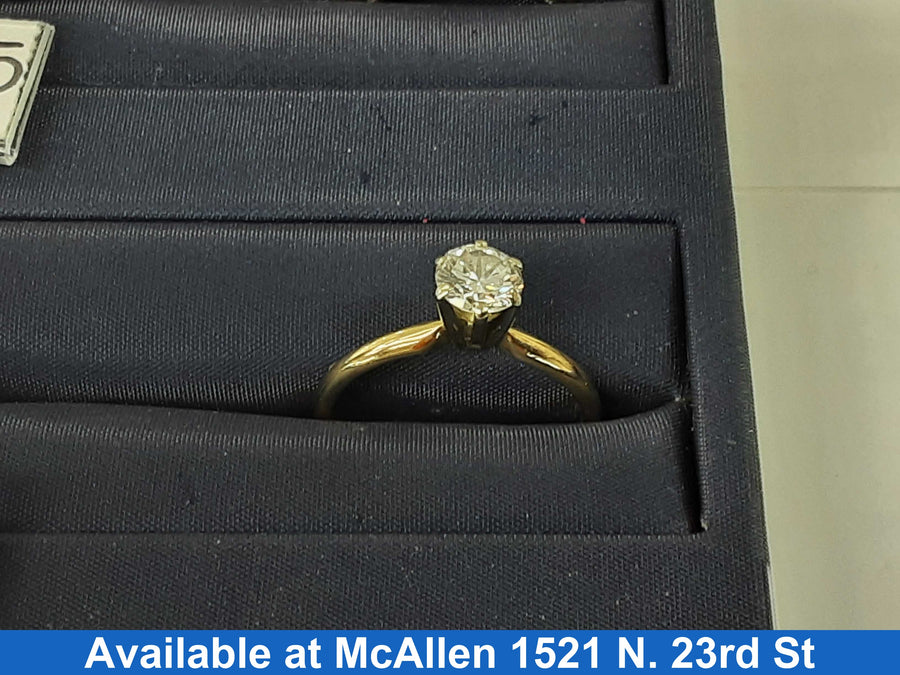 Women's Ring - Solitaire - Yellow Gold 14k (.585) 2.5 grams Size 7